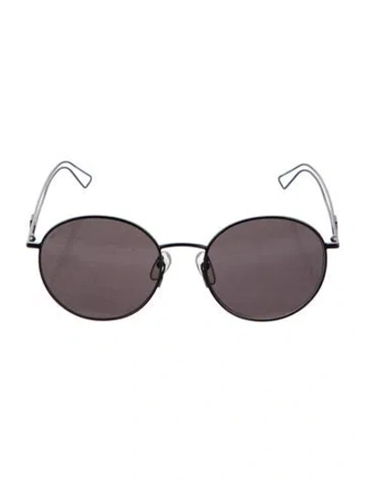 Pre-owned Balenciaga Round Tinted Sunglasses In Black