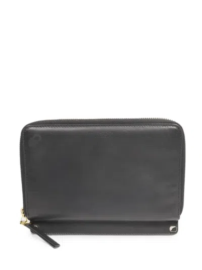 Pre-owned Balenciaga Round Zip-around Wallet In Black