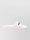 Balenciaga Rounded Toe Flat Rubber Slide Sandals In White