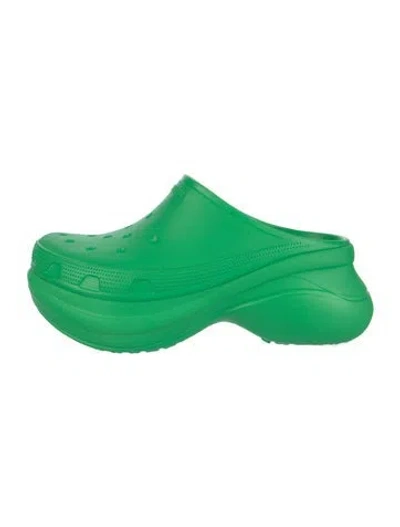 Pre-owned Balenciaga Rubber Mules In Green