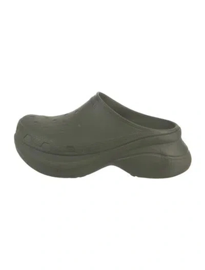 Pre-owned Balenciaga Rubber Mules In Green