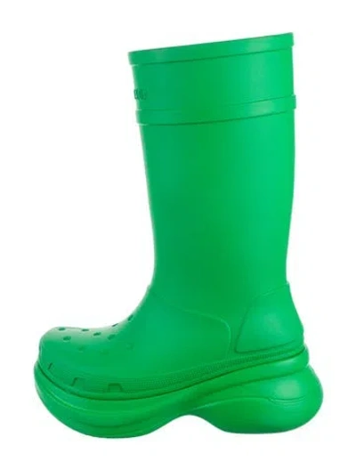 Pre-owned Balenciaga Rubber Rain Boots In Green