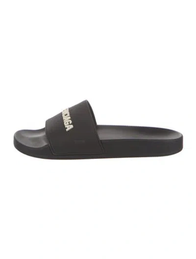 Pre-owned Balenciaga Rubber Slides In Black
