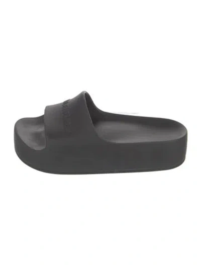 Pre-owned Balenciaga Rubber Slides In Black