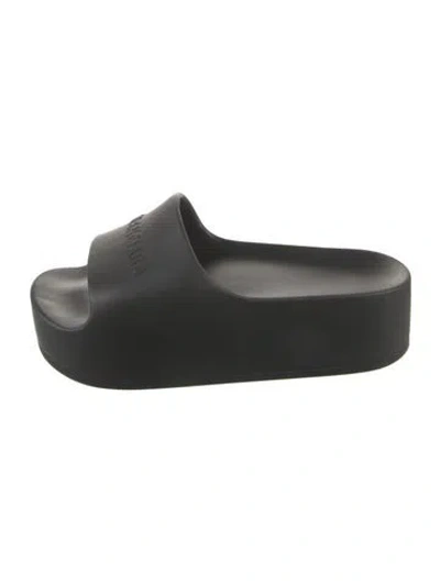 Pre-owned Balenciaga Rubber Slides In Black
