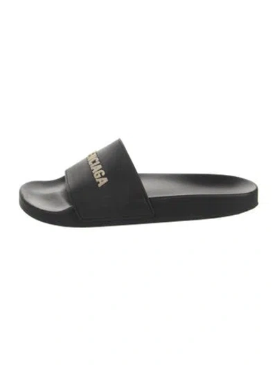 Pre-owned Balenciaga Rubber Slides In Black