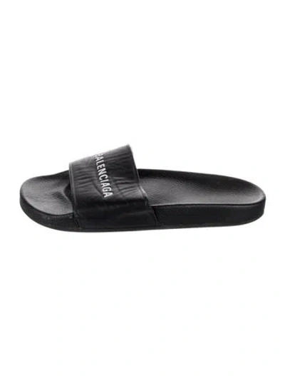 Pre-owned Balenciaga Rubber Slides In Black