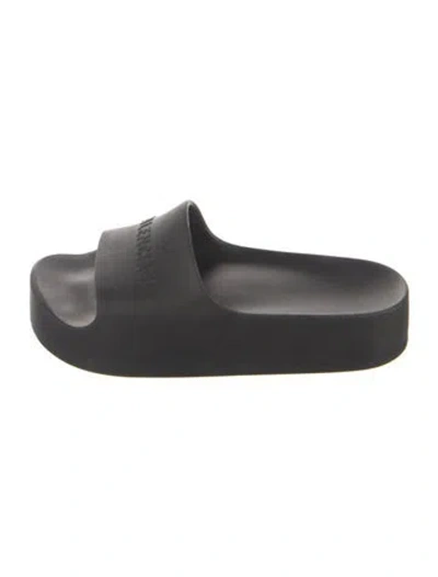 Pre-owned Balenciaga Rubber Slides In Black