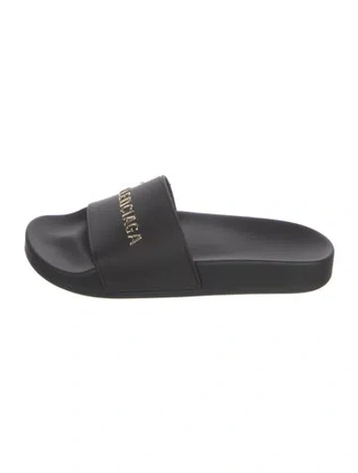 Pre-owned Balenciaga Rubber Slides In Black