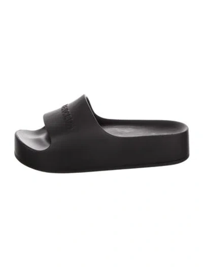 Pre-owned Balenciaga Rubber Slides In Black