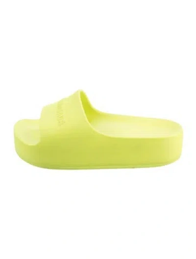 Pre-owned Balenciaga Rubber Slides In Green