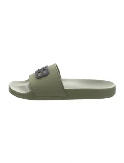 Pre-owned Balenciaga Rubber Slides In Green