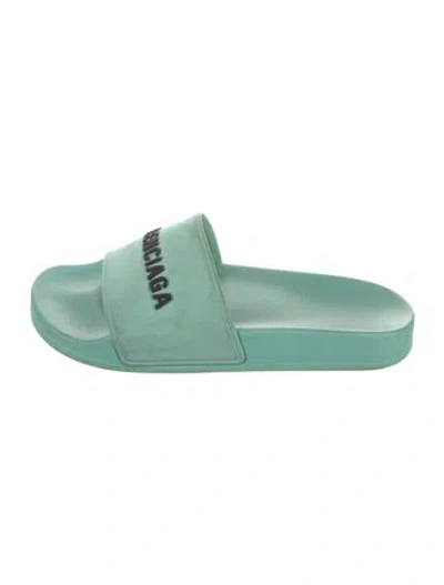 Pre-owned Balenciaga Rubber Slides In Green