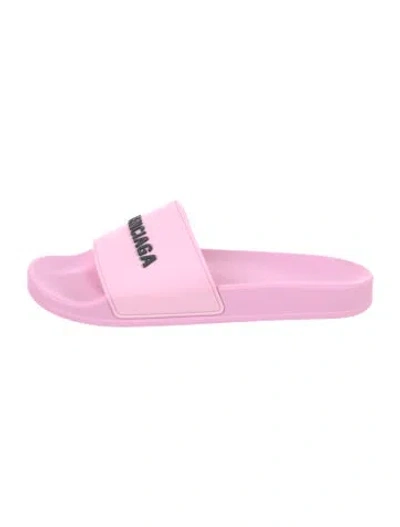 Pre-owned Balenciaga Rubber Slides In Pink