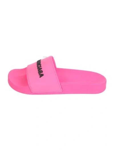 Pre-owned Balenciaga Rubber Slides In Pink