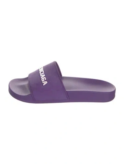 Pre-owned Balenciaga Rubber Slides In Purple
