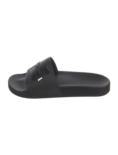 Pre-owned Balenciaga Rubber Slides W/ Tags In Black