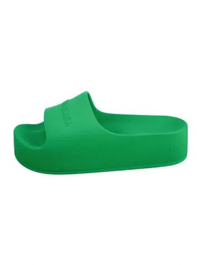 Pre-owned Balenciaga Rubber Slides W/ Tags In Green