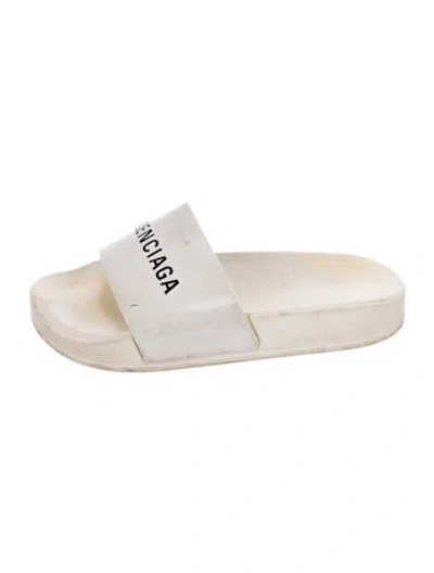 Pre-owned Balenciaga Babies' Rubber Slides In White