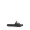 Balenciaga Black Sandals With Maxi Contrasting Logo In Tech Fabric Man