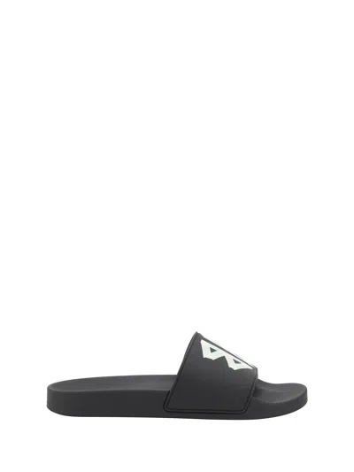 Balenciaga Men Logo Pool Slides In Black
