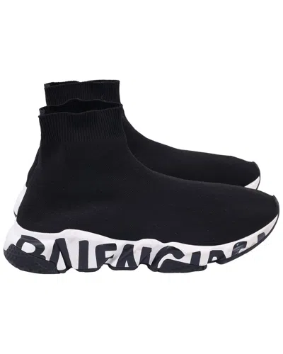 Balenciaga Rubber Speed Graffiti Sneaker (authentic Pre-loved) In Black