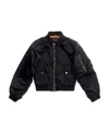 Balenciaga Ruched Bomber Jacket In Black