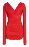 Balenciaga Draped Mini Dress In Red
