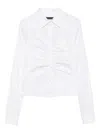 Balenciaga Ruched Long-sleeve Shirt In White