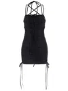 Balenciaga Women Black Stretch Nylon Mini Dress In Black
