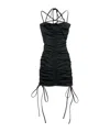 Balenciaga Women Black Stretch Nylon Mini Dress In Black