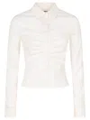 Balenciaga Long-sleeved Corseted Shirt In White