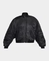 Balenciaga Standard Technical Satin Bomber Jacket In Animal Print