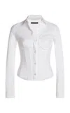 Balenciaga Ruched Stretch-poplin Shirt In White