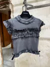 Balenciaga Ruffle T-shirt In Gray