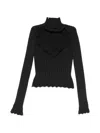 Balenciaga Cotton Rib Knit Heart Cutout Sweater In Multi