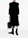 Balenciaga Ruffled Lace-up Midi Dress In Black