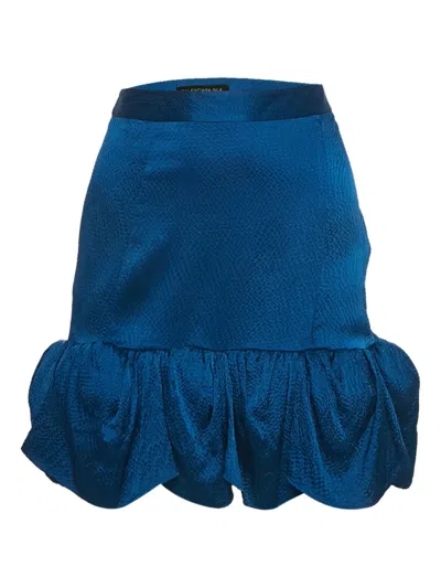 Pre-owned Balenciaga Ruffled Mini Skirt In Blue