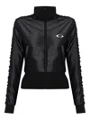 Balenciaga Ruffled-sleeve Zip-up Sweatshirt In Black