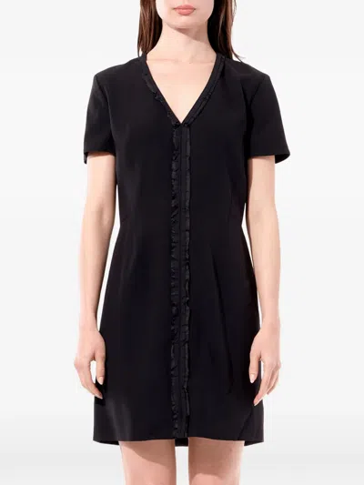 Balenciaga Ruffle-trimmed Inside-out Dress In Black