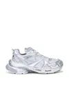 Balenciaga Runner Lace-up Sneakers In White  Silver  & Grey