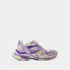 Balenciaga Purple Runner 2.0 Low Top Sneakers In Beige