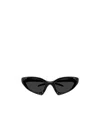 Balenciaga Wrap Logo-print Plastic Sunglasses In Black