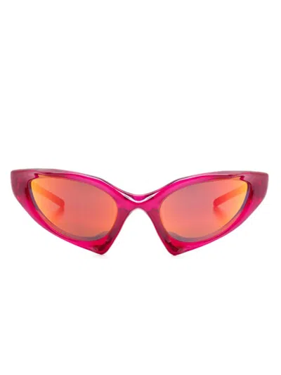 Balenciaga Runner Cat Sunglasses In Pink