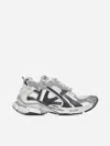 Balenciaga Runner Sneakers With Mesh Panels And Rubber Sole In Grey,white,black