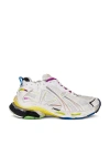 Balenciaga Men White Gradient Runner Sneakers In Neutral