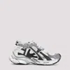 Balenciaga Runner Sneakers With Mesh Panels And Rubber Sole In Grey White Black