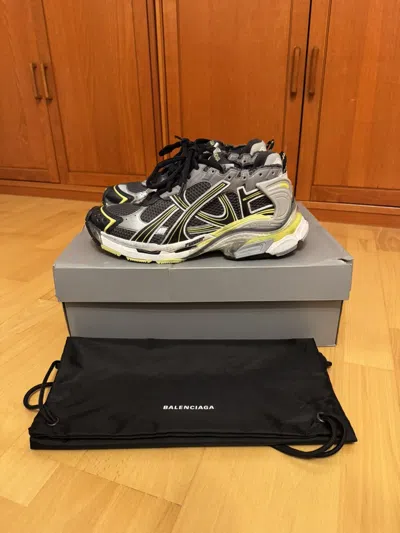 Pre-owned Balenciaga Runner Grey Yellow White Shoes In Gray