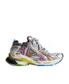 Balenciaga Runner Distressed Rubber And Mesh Sneakers In Multicolor