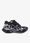 Balenciaga Mesh Runner Sneakers Embossed Size In Black